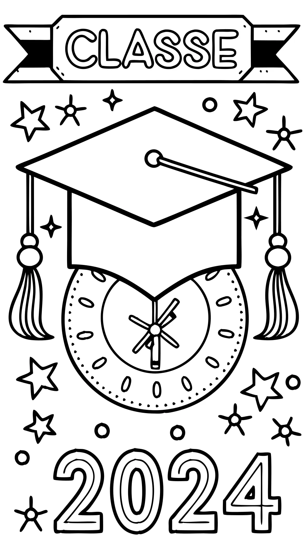 graduation coloring pages 2024